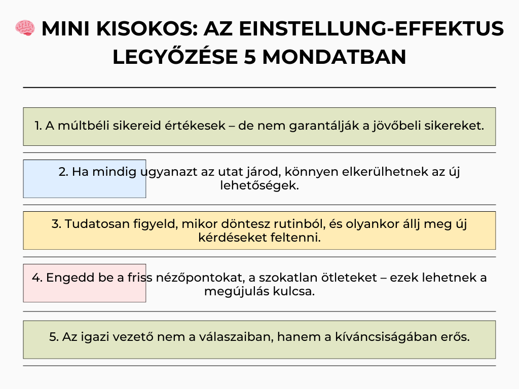 einstellng legyozese