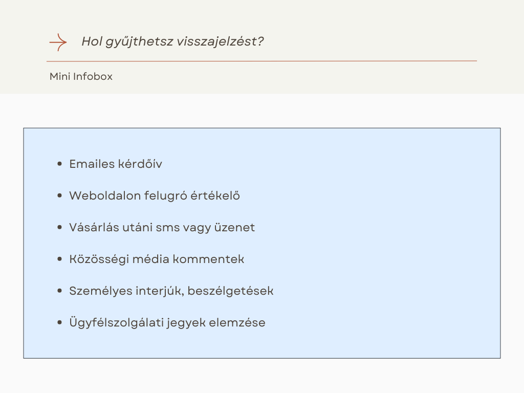 Hol gyujthetsz visszajelzest