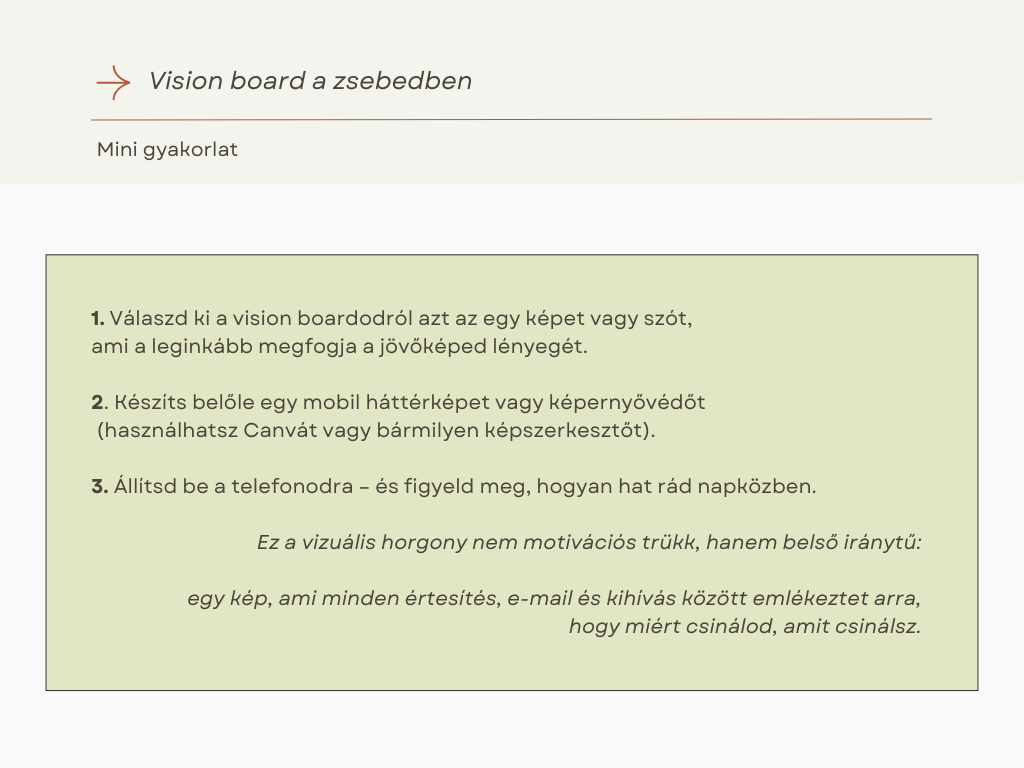 vision board a zsebedben